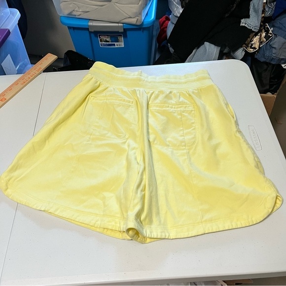 Athleta Farallon Midi Shorts Yellow Cotton Blend Small A2 - Picture 9 of 9